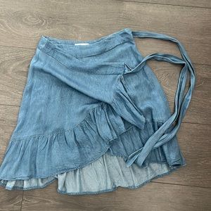Denim wrap skirt